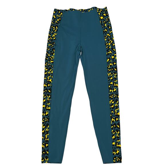 Sweaty Betty NWOT Leopard Panel High Waist Full Length Workout Leggings Size 12 - Picture 2 of 5